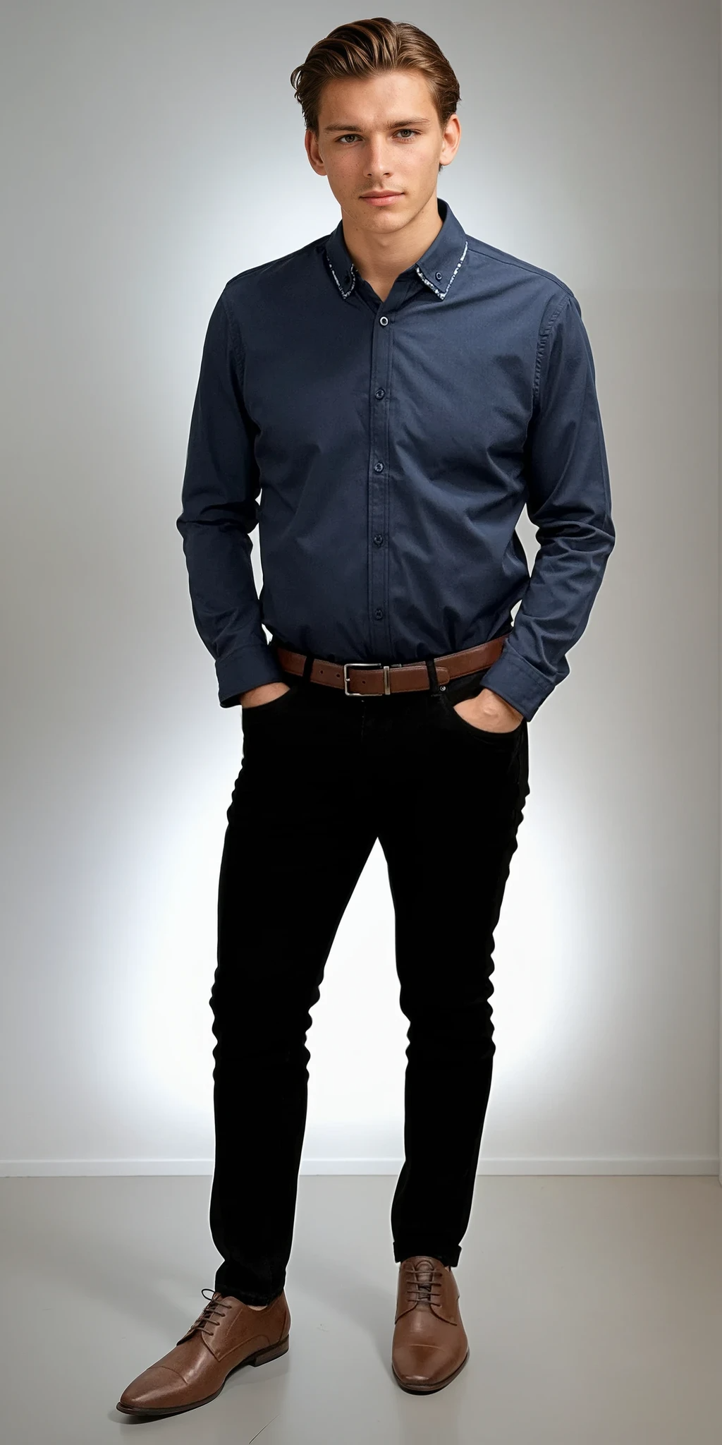 THORPE - LONG SLEEVE COTTON STRETCH SHIRT