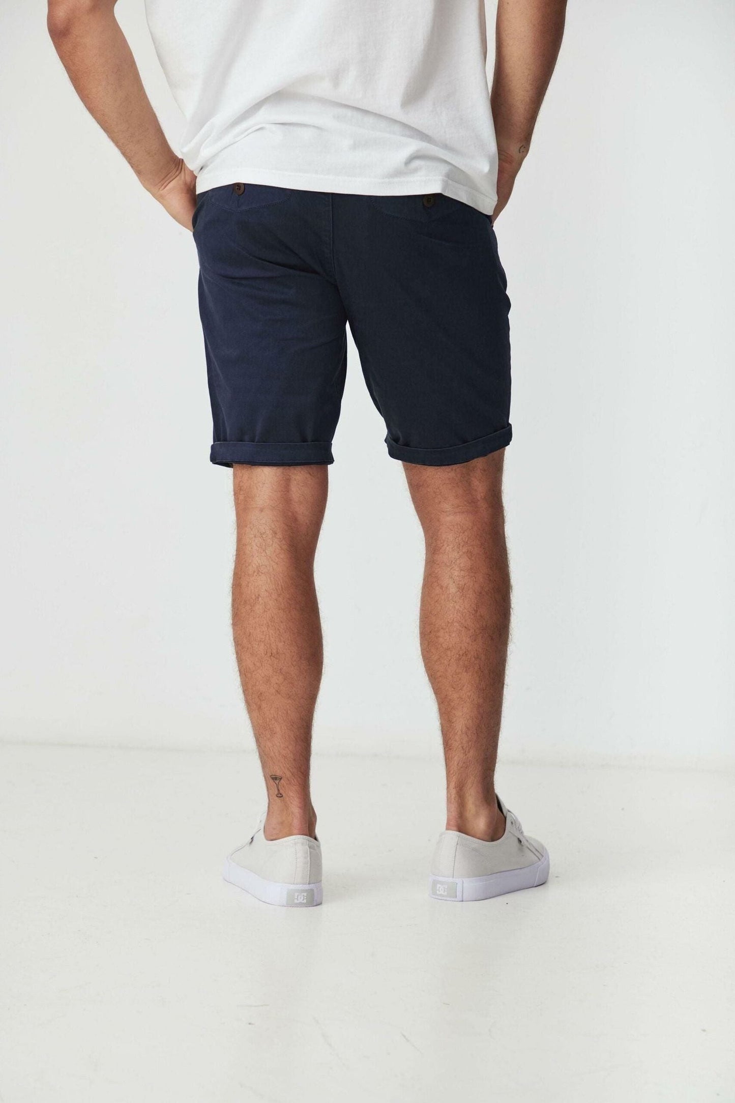 BAKER NAVY SLIM CHINO SHORTS