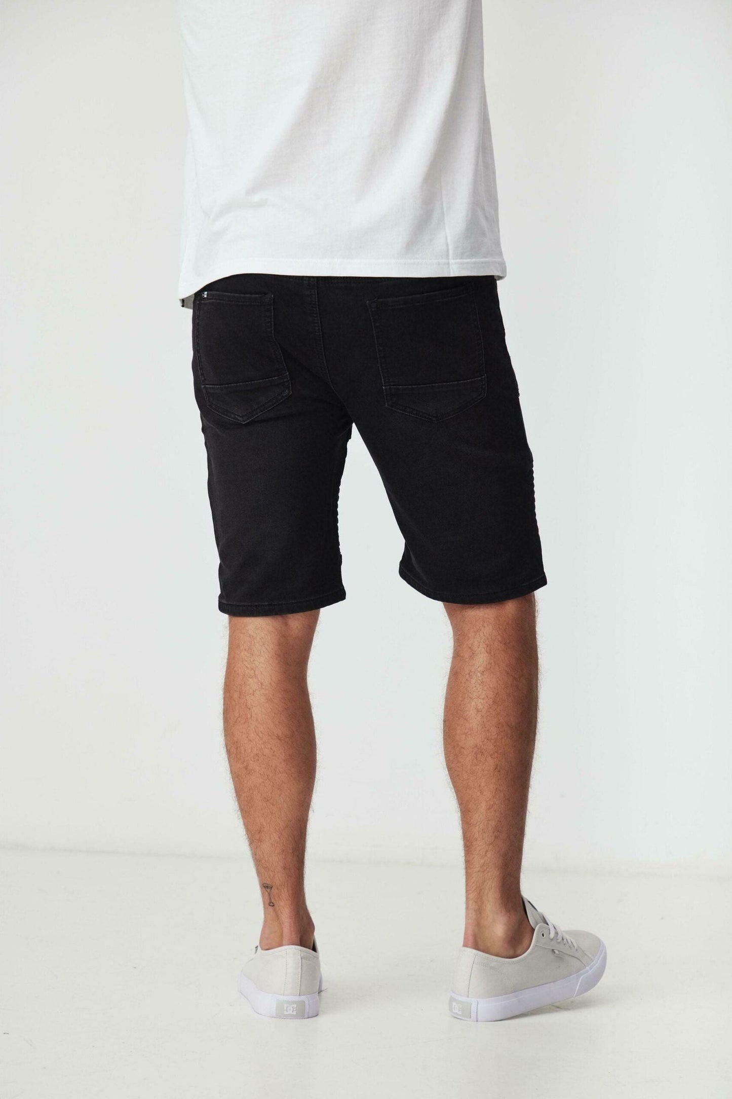 BRIGGS BLACK ELASTIC DENIM SHORT