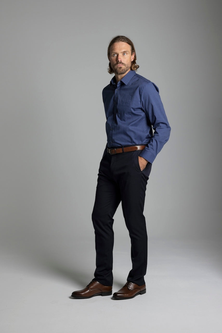 KINLEY - LONG SLEEVE COTTON STRETCH SHIRT