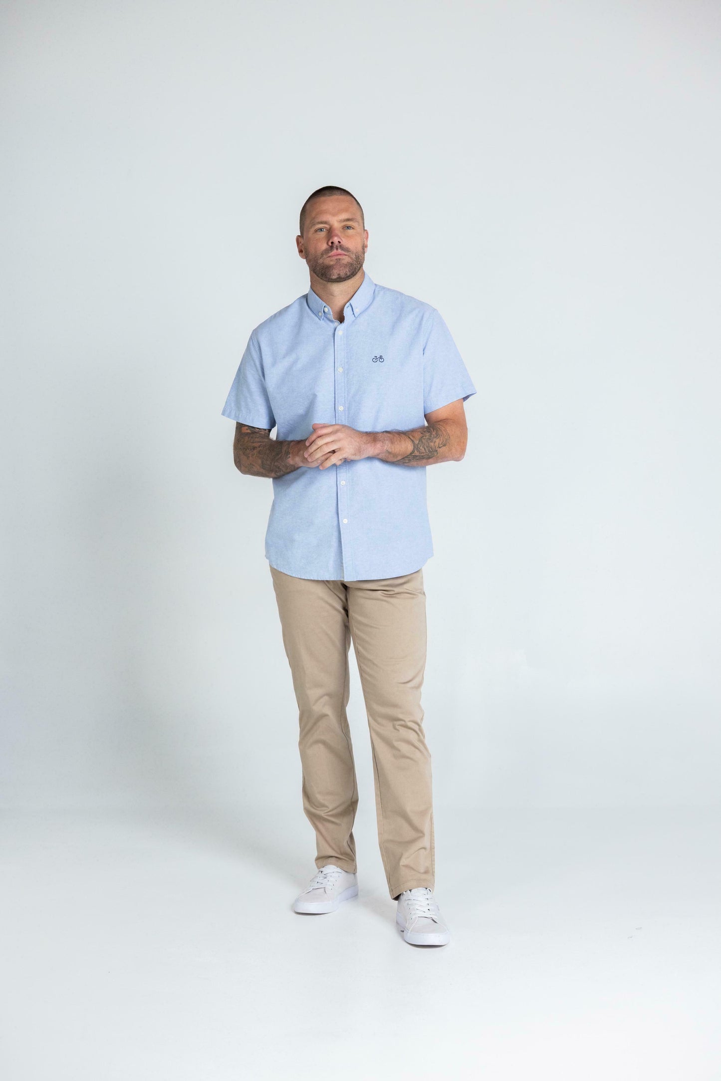 NOOSA LIGHT BLUE OXFORD SHORT SLEEVE SHIRT