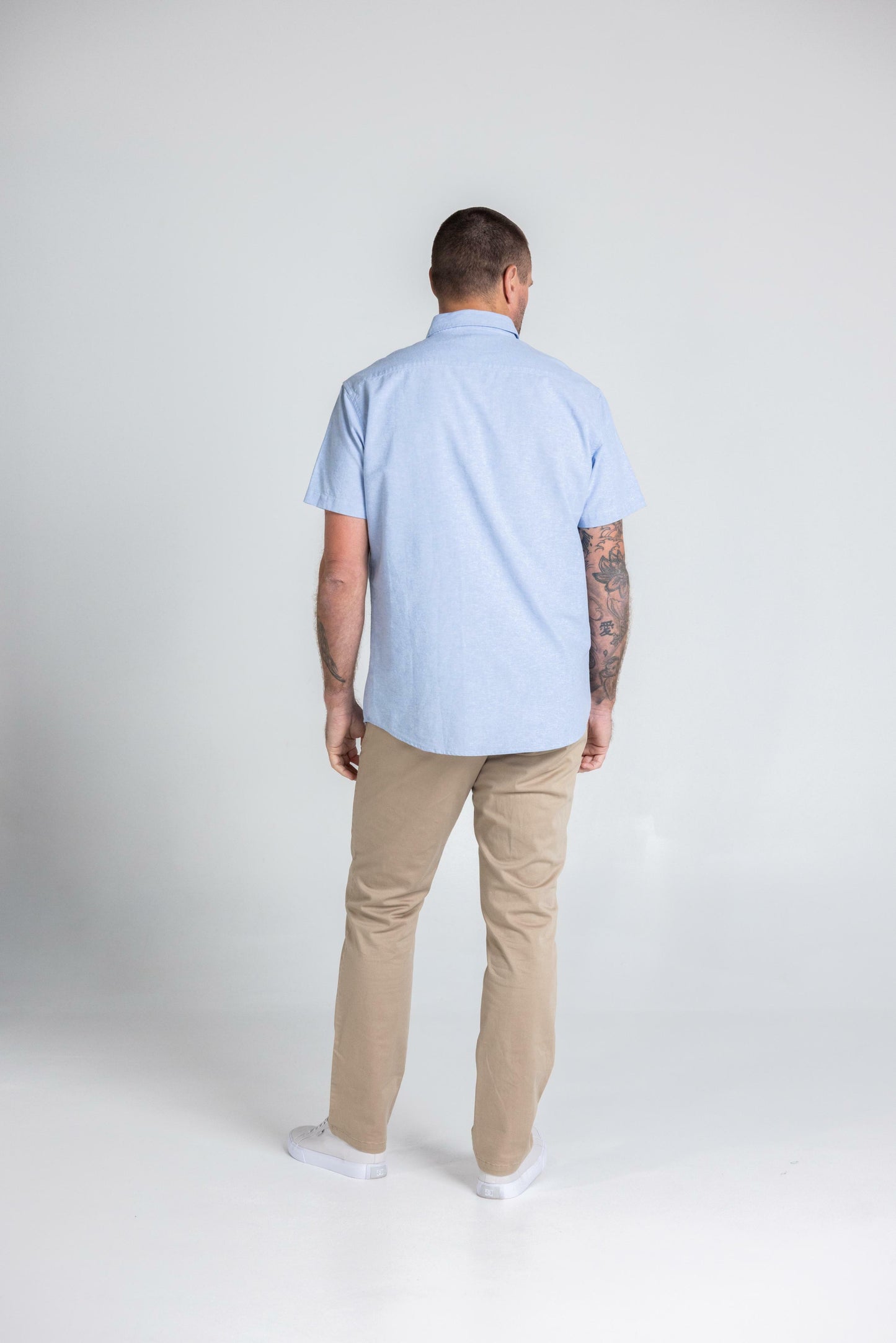 NOOSA LIGHT BLUE OXFORD SHORT SLEEVE SHIRT