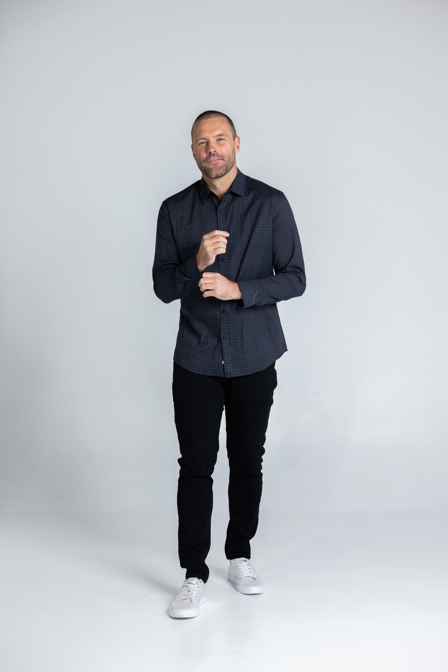 FENNIS - LONG SLEEVE COTTON STRETCH SHIRT