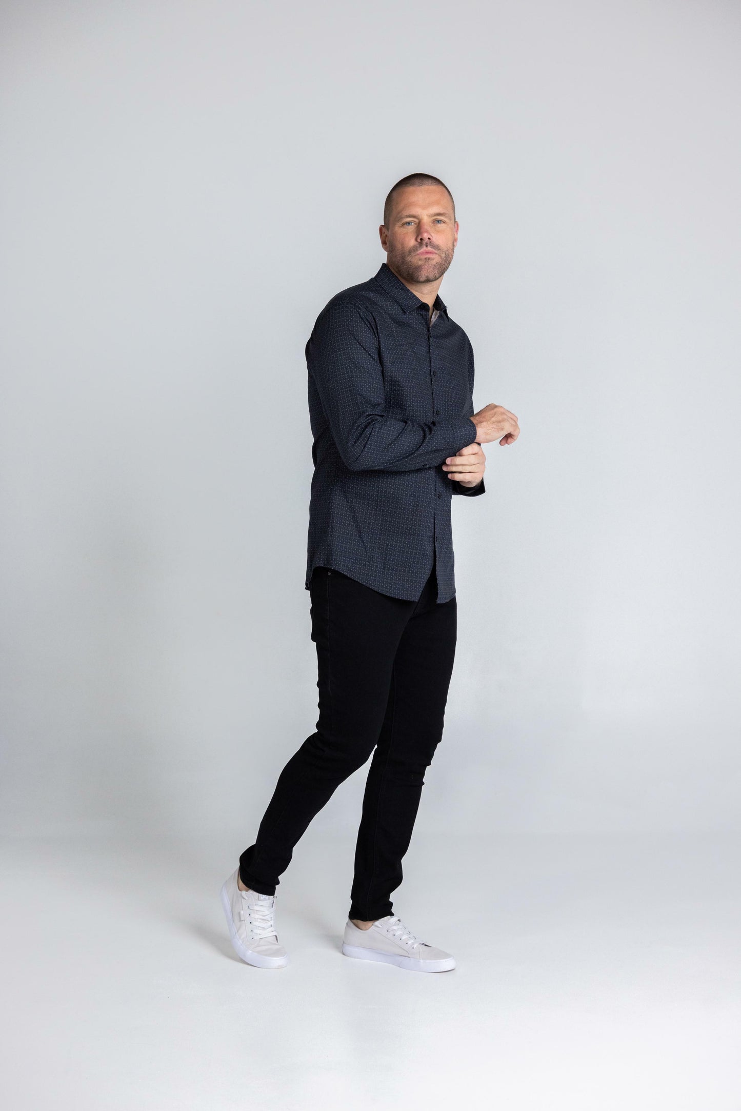 FENNIS - LONG SLEEVE COTTON STRETCH SHIRT