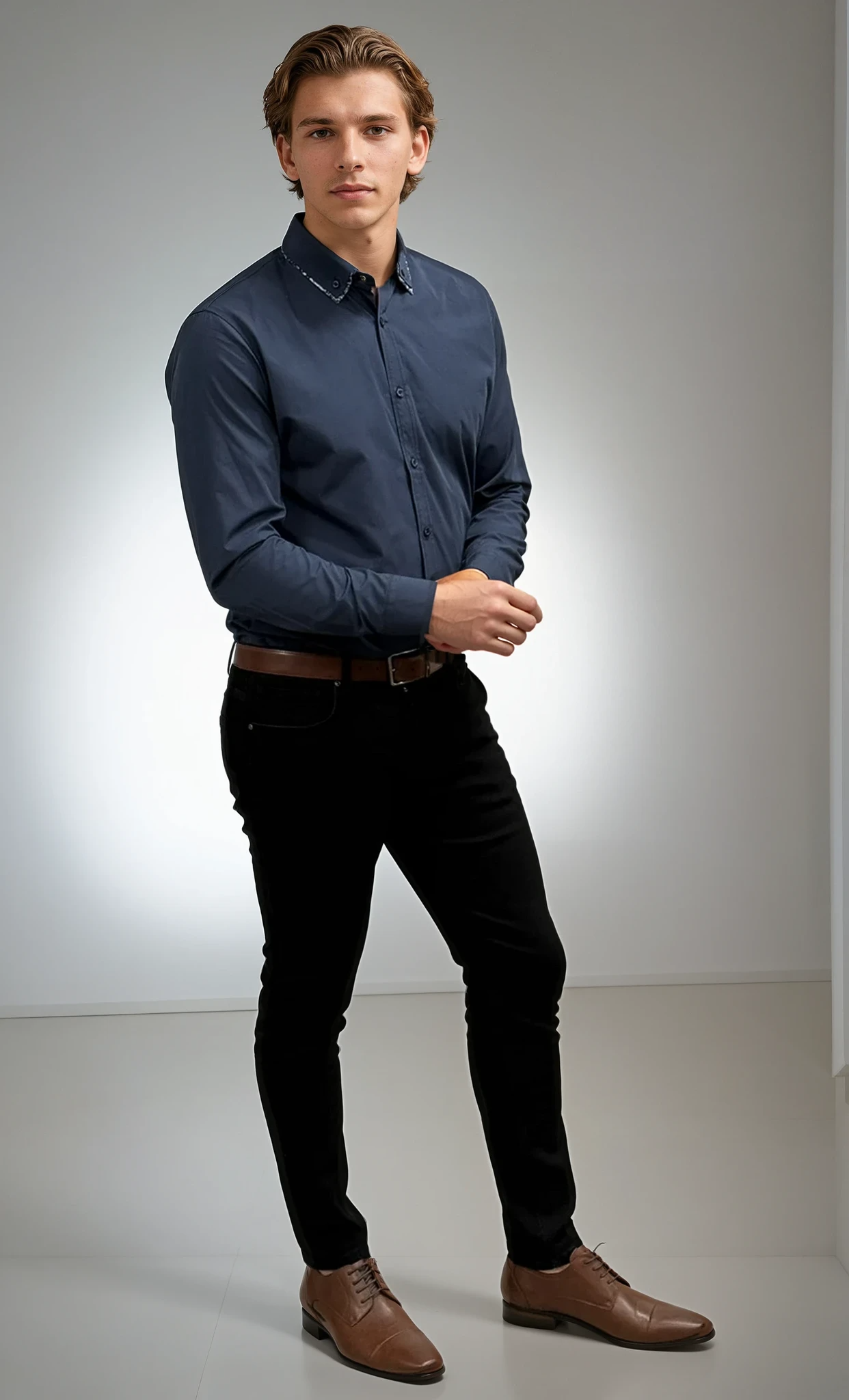 THORPE - LONG SLEEVE COTTON STRETCH SHIRT