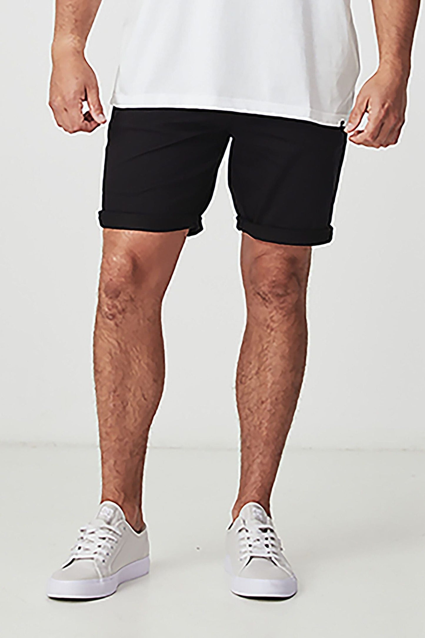 BAKER BLACK SLIM CHINO SHORTS