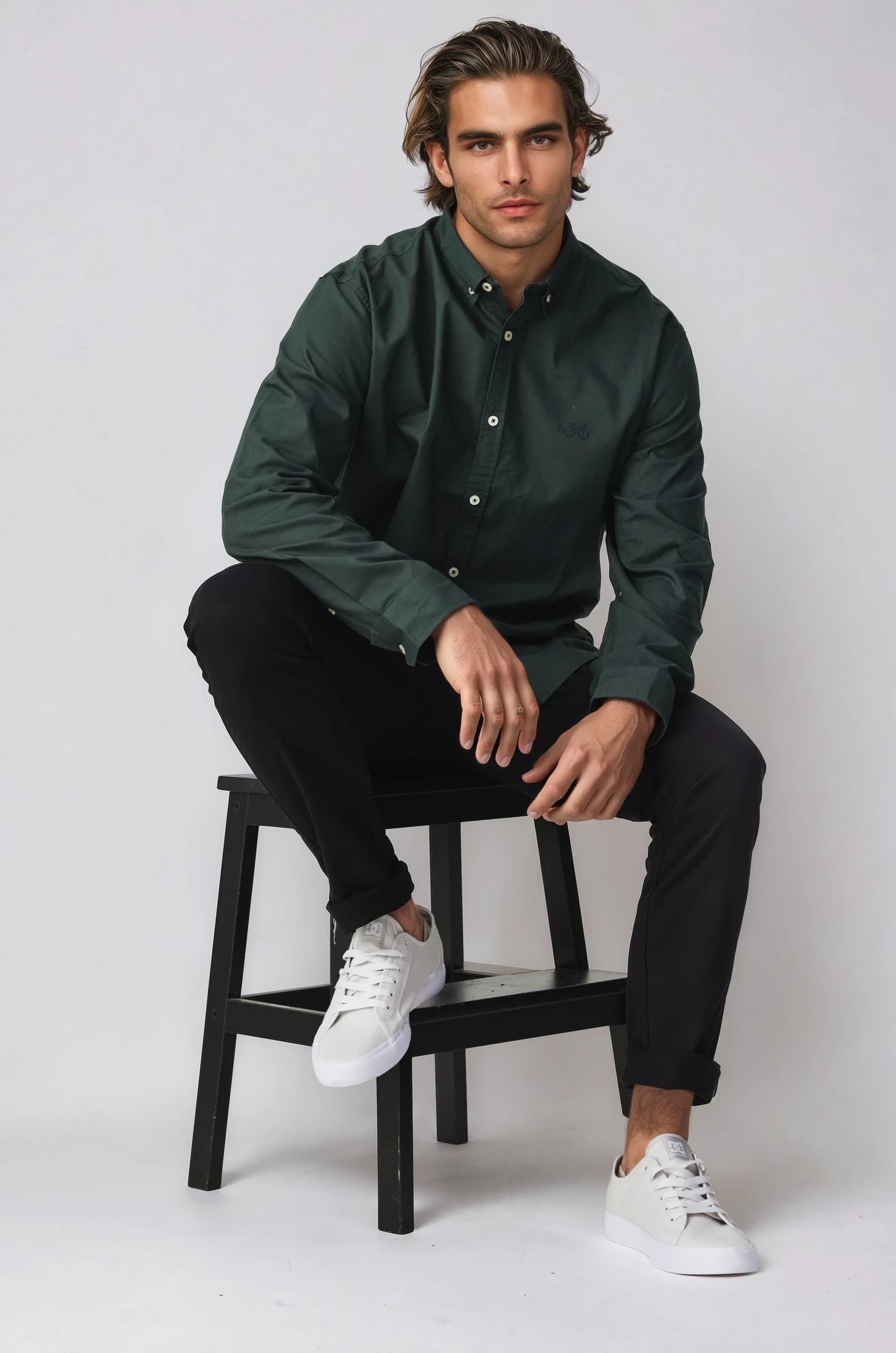 REEDY GREEN OXFORD LONG SLEEVE SHIRT