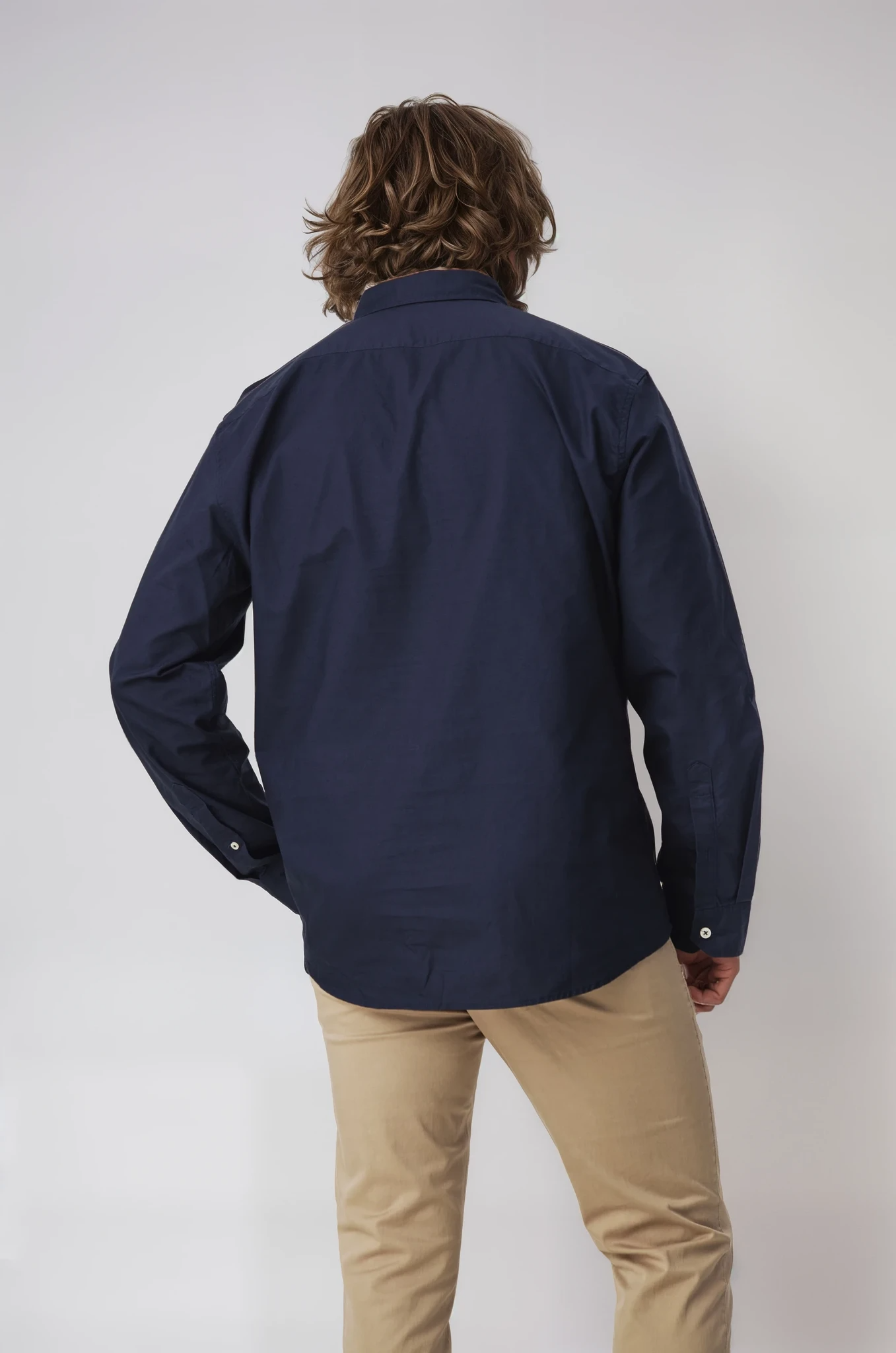 REEDY NAVY OXFORD LONG SLEEVE SHIRT