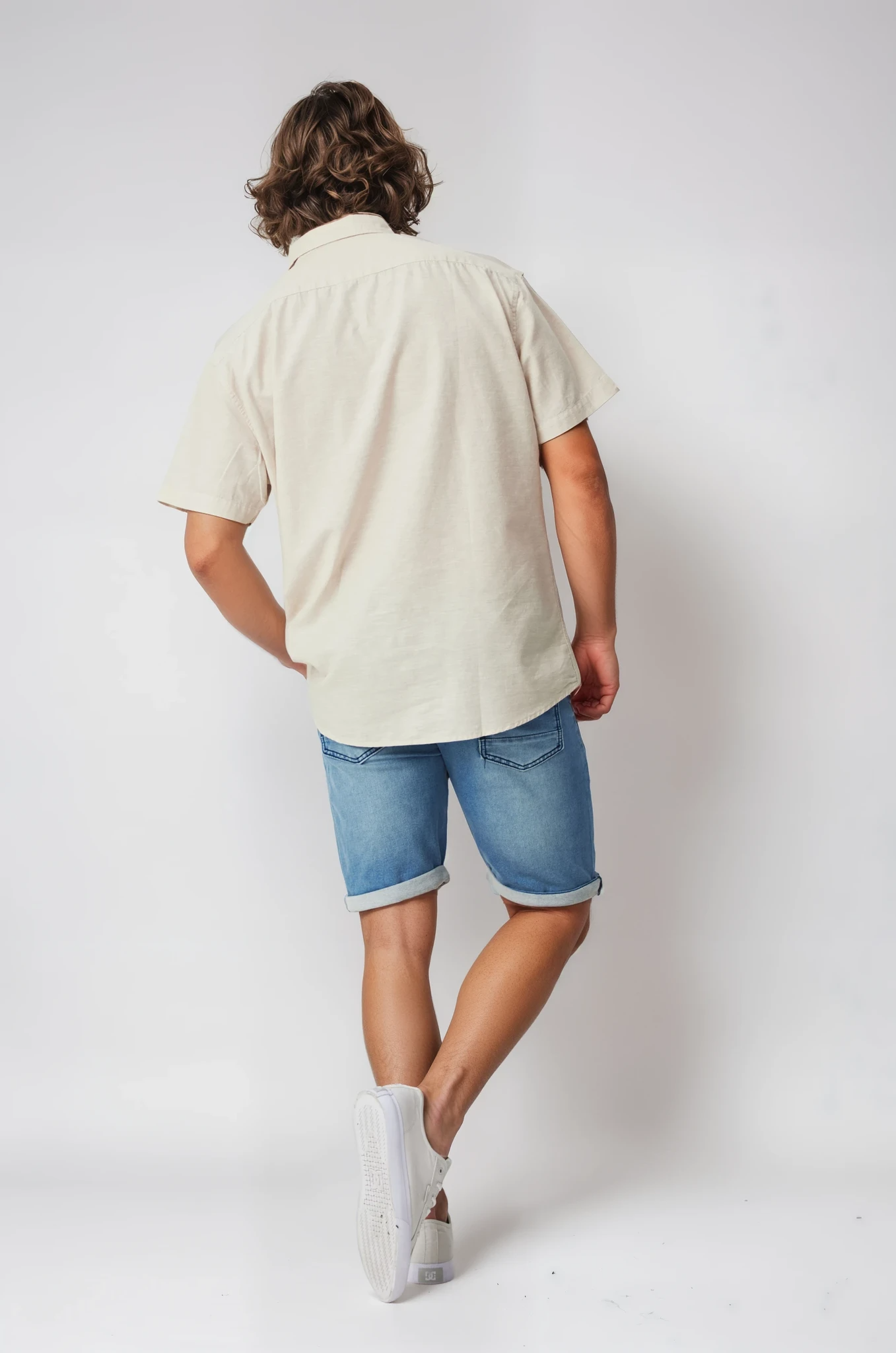 JAGO SAND COTTON LINEN SHORT SLEEVE SHIRT