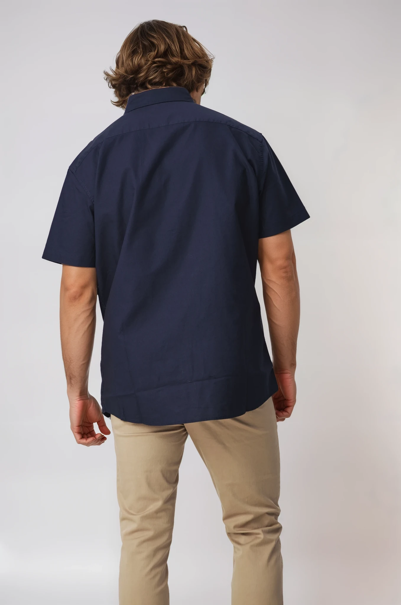 NOOSA NAVY OXFORD SHORT SLEEVE SHIRT