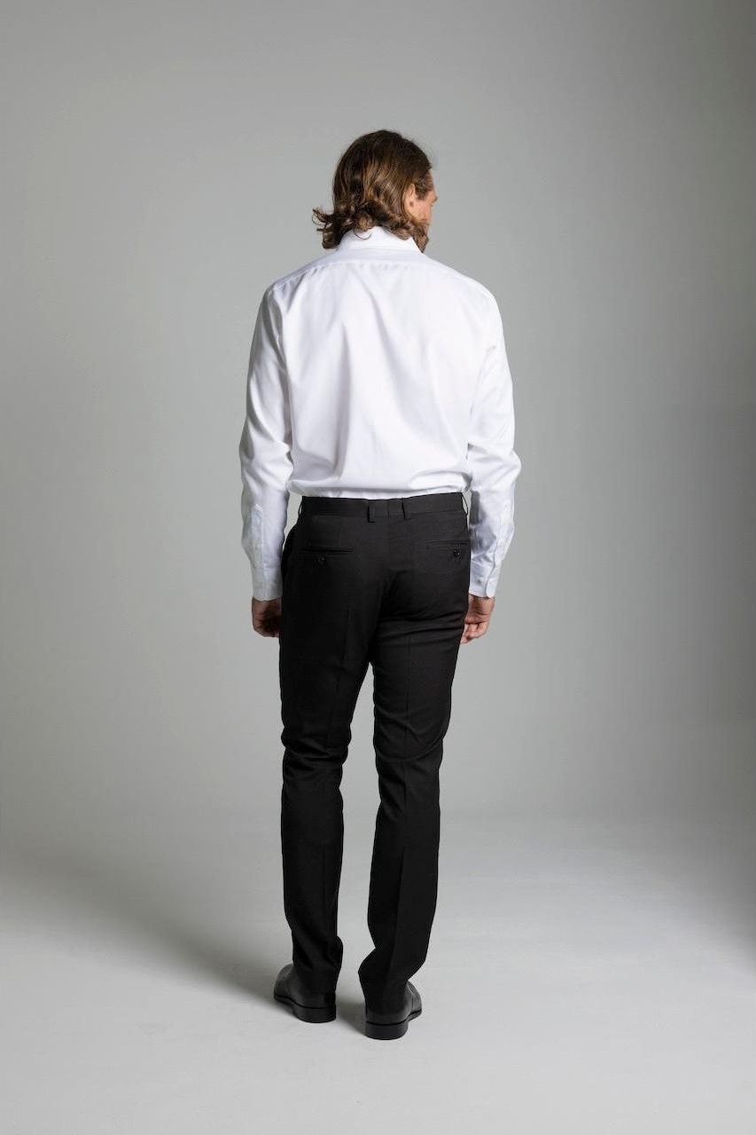 CILENTO BLACK SMART SLIM SUIT PANT