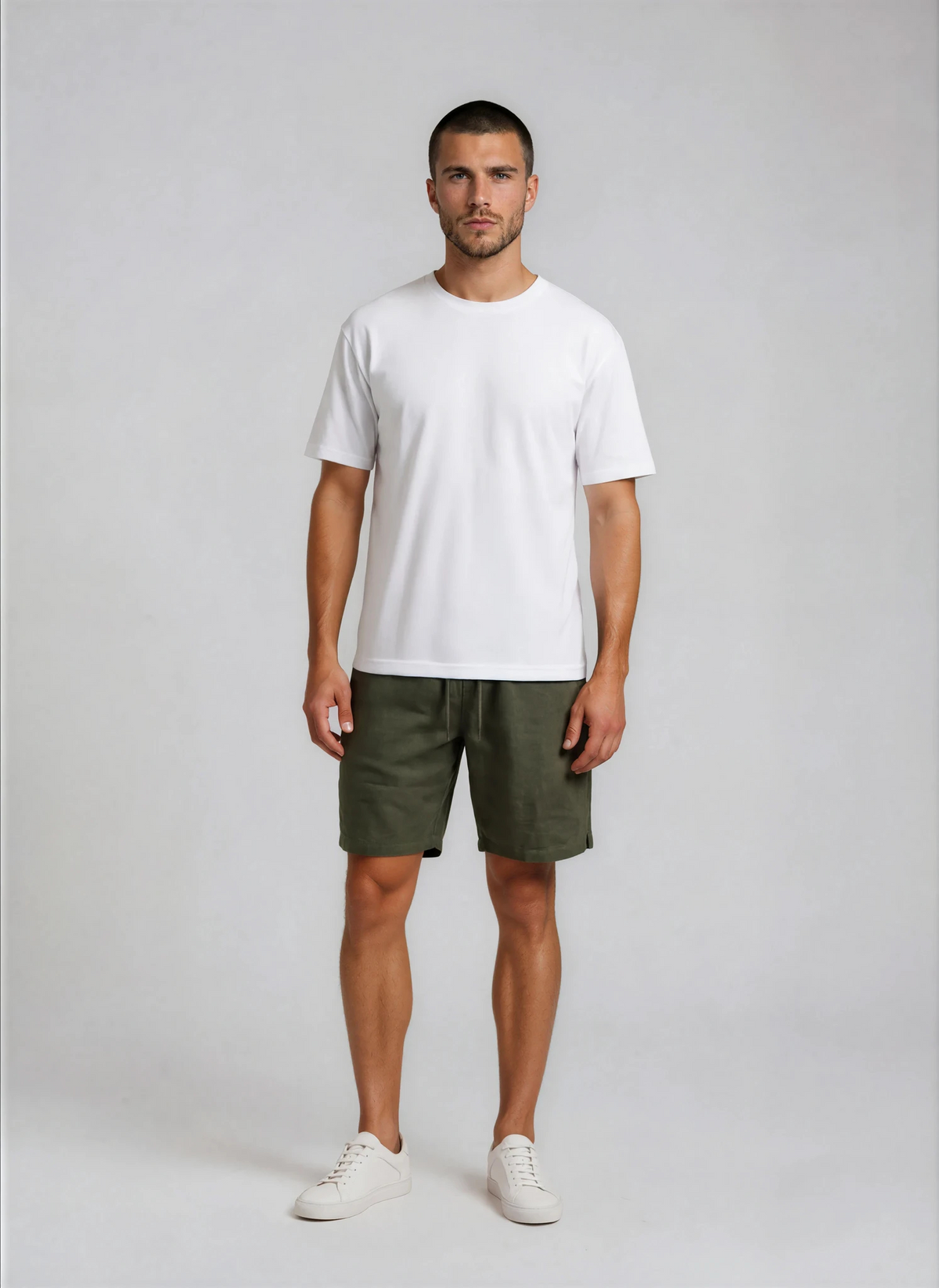 ZIGGY KHAKI LINEN SHORTS