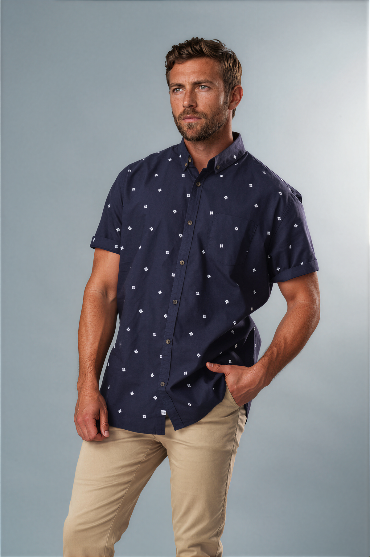TILPA NAVY SHORT SLEEVE SHIRT