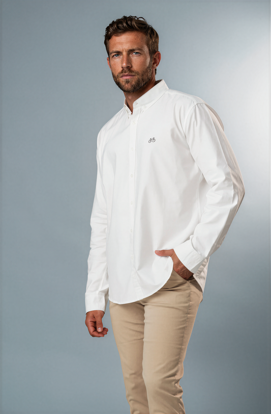 REEDY WHITE OXFORD LONG SLEEVE SHIRT