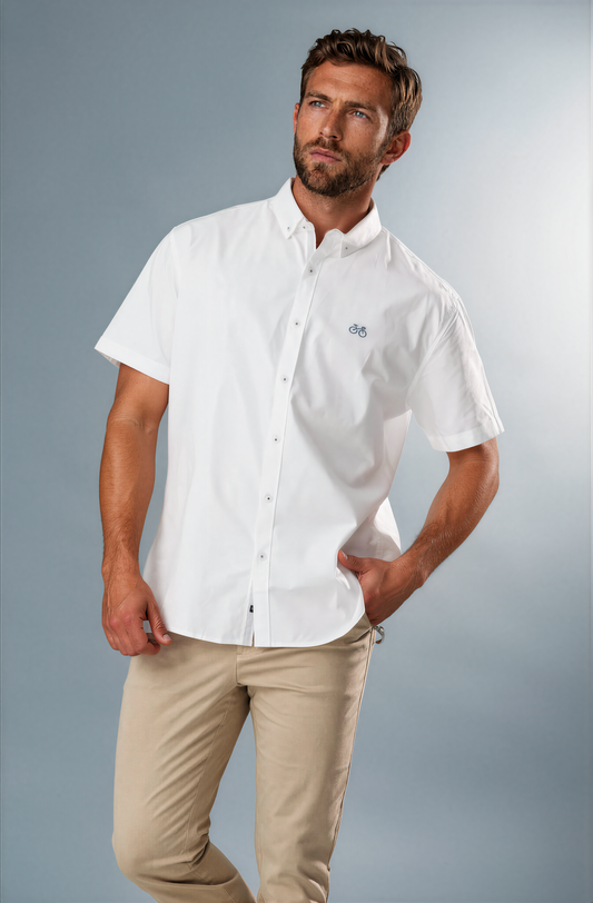 NOOSA WHITE OXFORD SHORT SLEEVE SHIRT