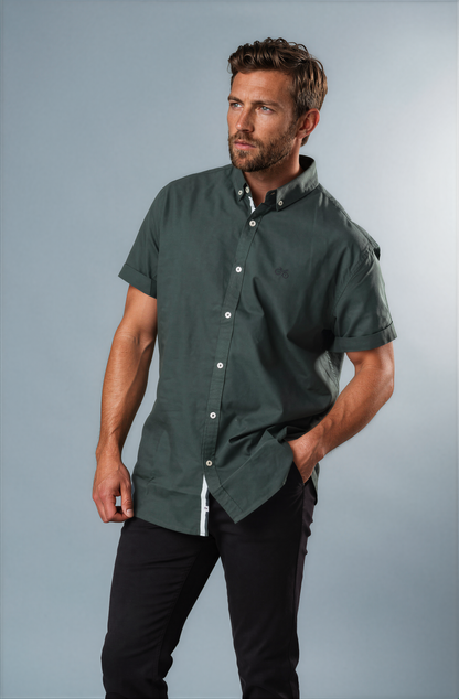 NOOSA GREEN OXFORD SHORT SLEEVE SHIRT