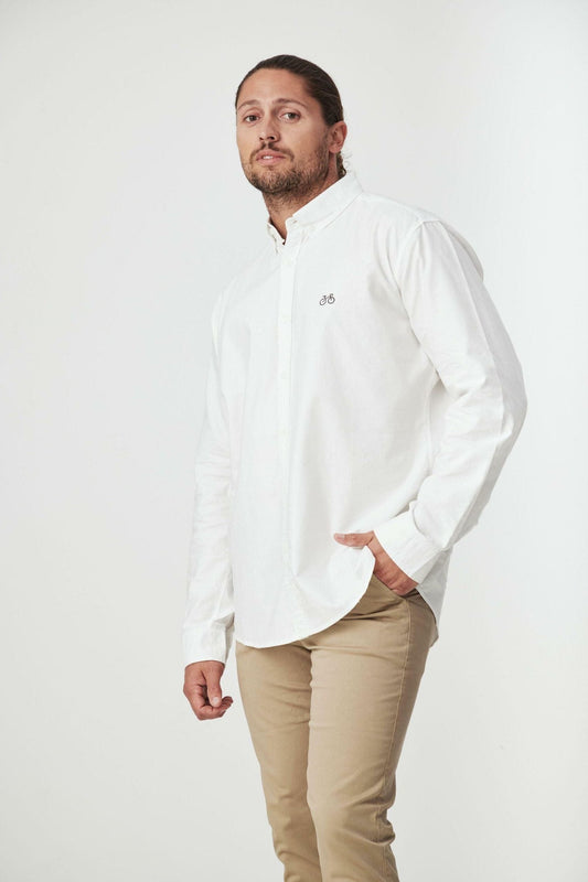 REEDY WHITE OXFORD LONG SLEEVE SHIRT