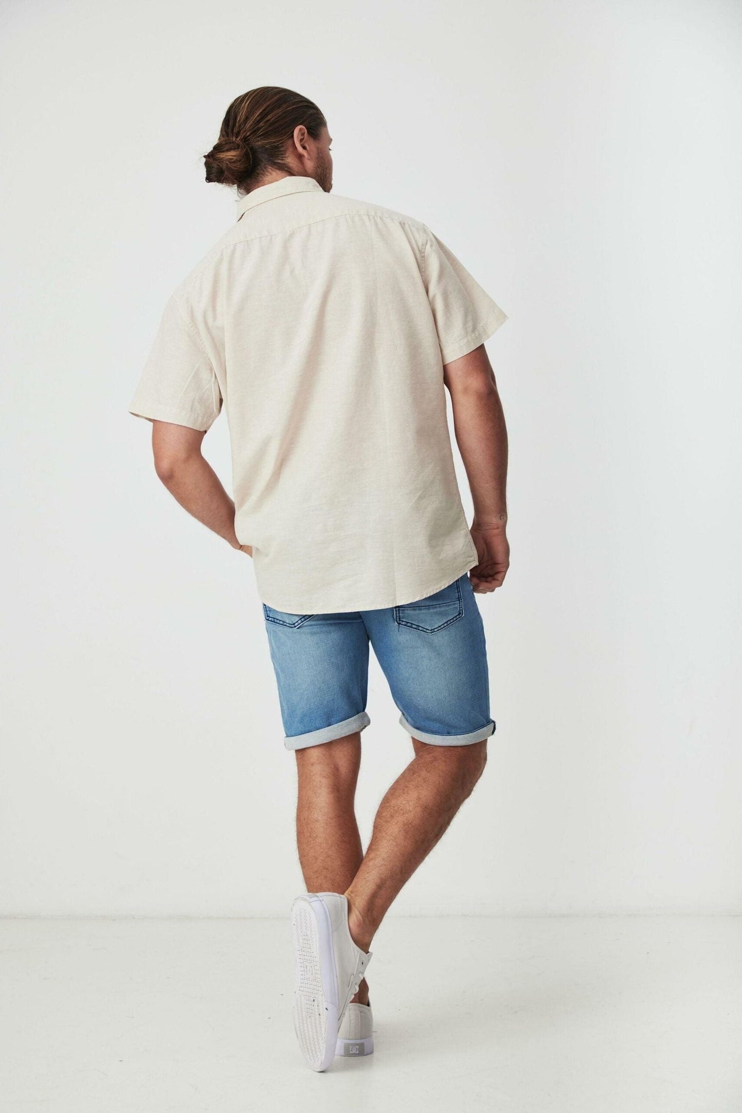 JAGO SAND COTTON LINEN SHORT SLEEVE SHIRT