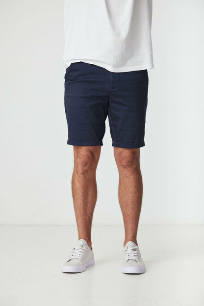 BAKER NAVY SLIM CHINO SHORTS