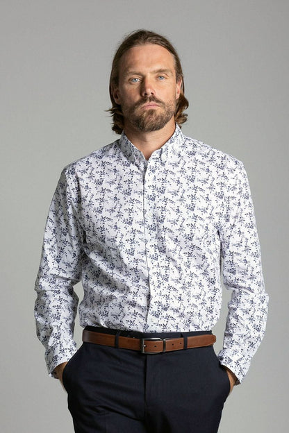 ASTON - LONG SLEEVE COTTON STRETCH SHIRT