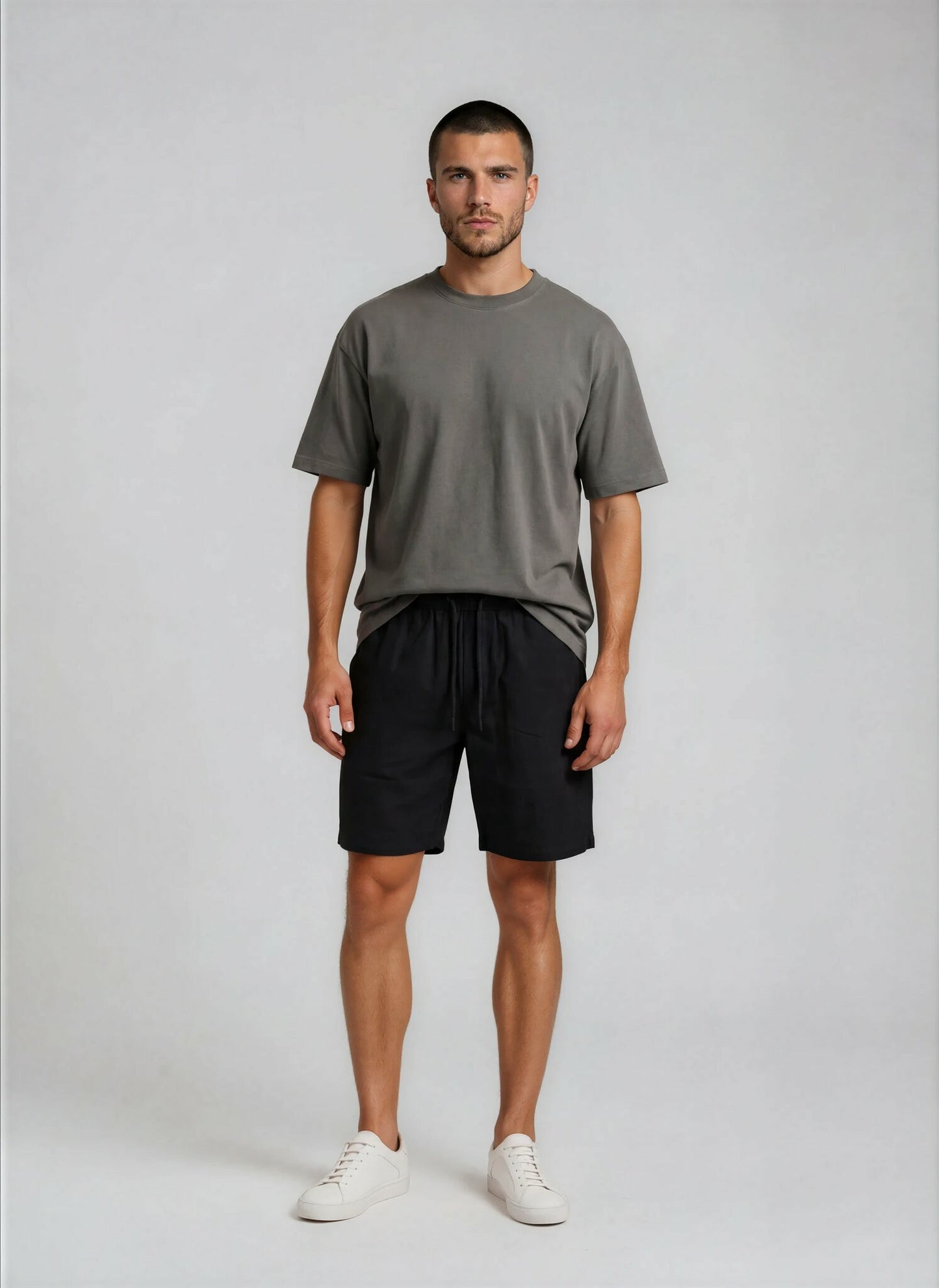 ZIGGY BLACK LINEN SHORTS