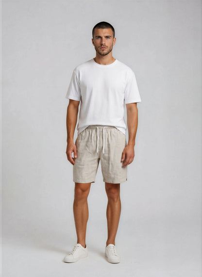 ZIGGY SAND LINEN SHORTS