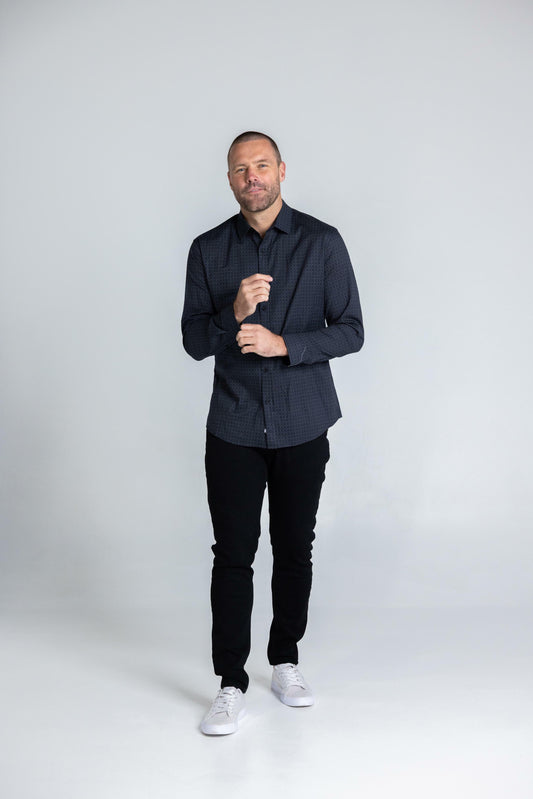 FENNIS - LONG SLEEVE COTTON STRETCH SHIRT