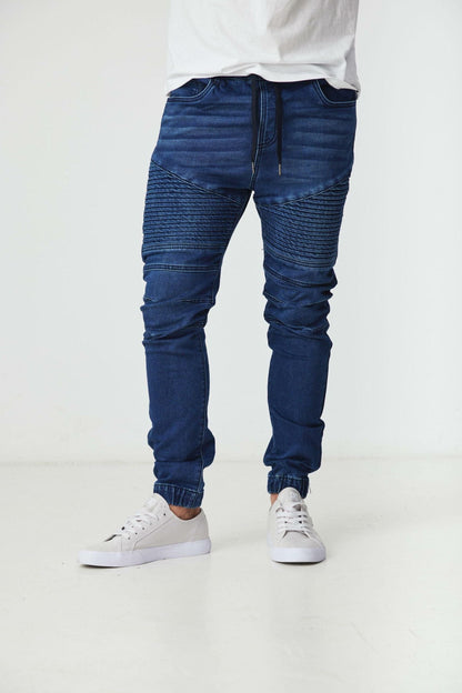 NEWPORT MEDIUM BLUE DENIM JOGGER