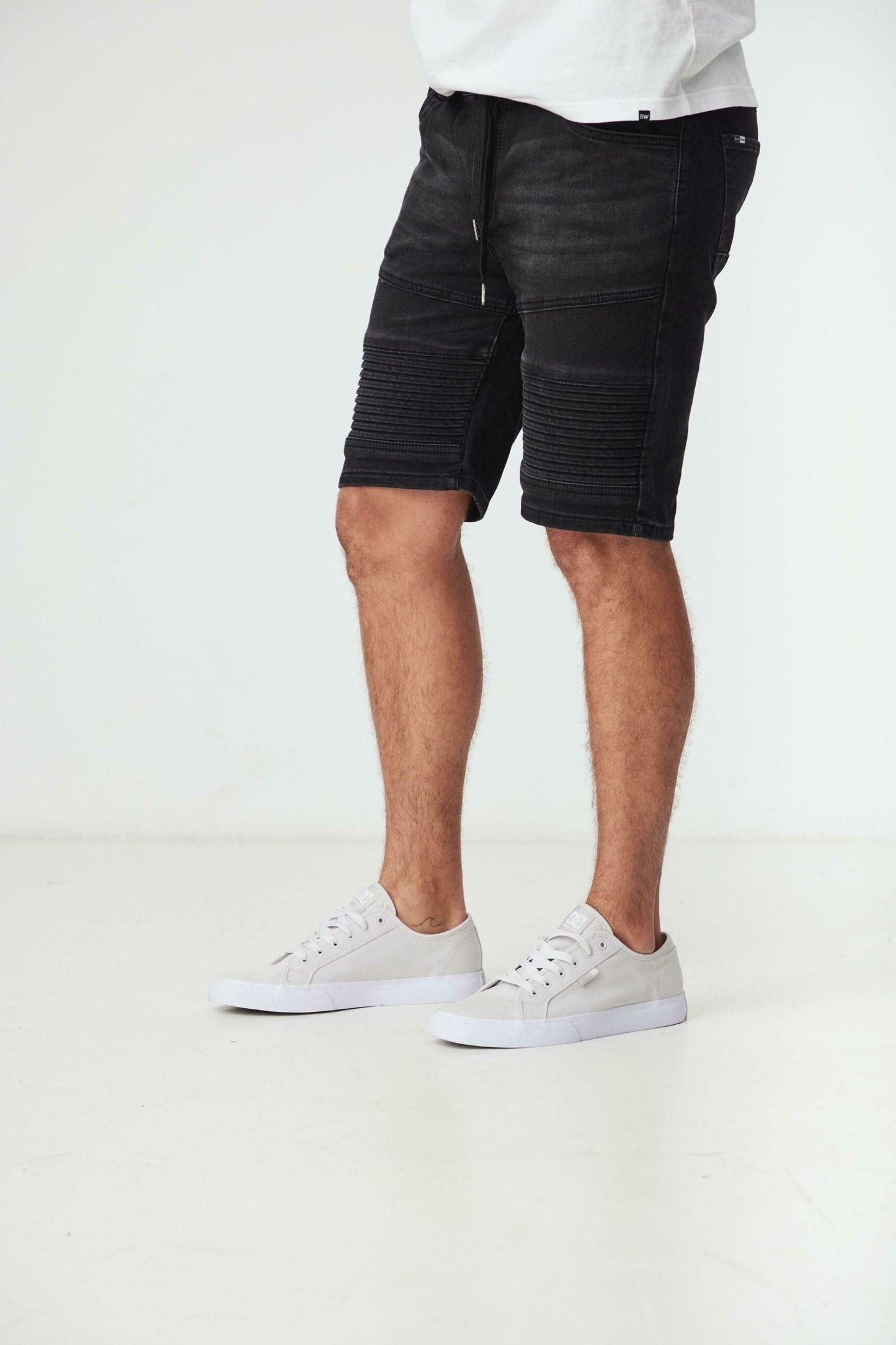 BRIGGS BLACK ELASTIC DENIM SHORT