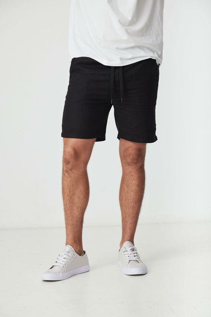 ZIGGY BLACK LINEN SHORTS