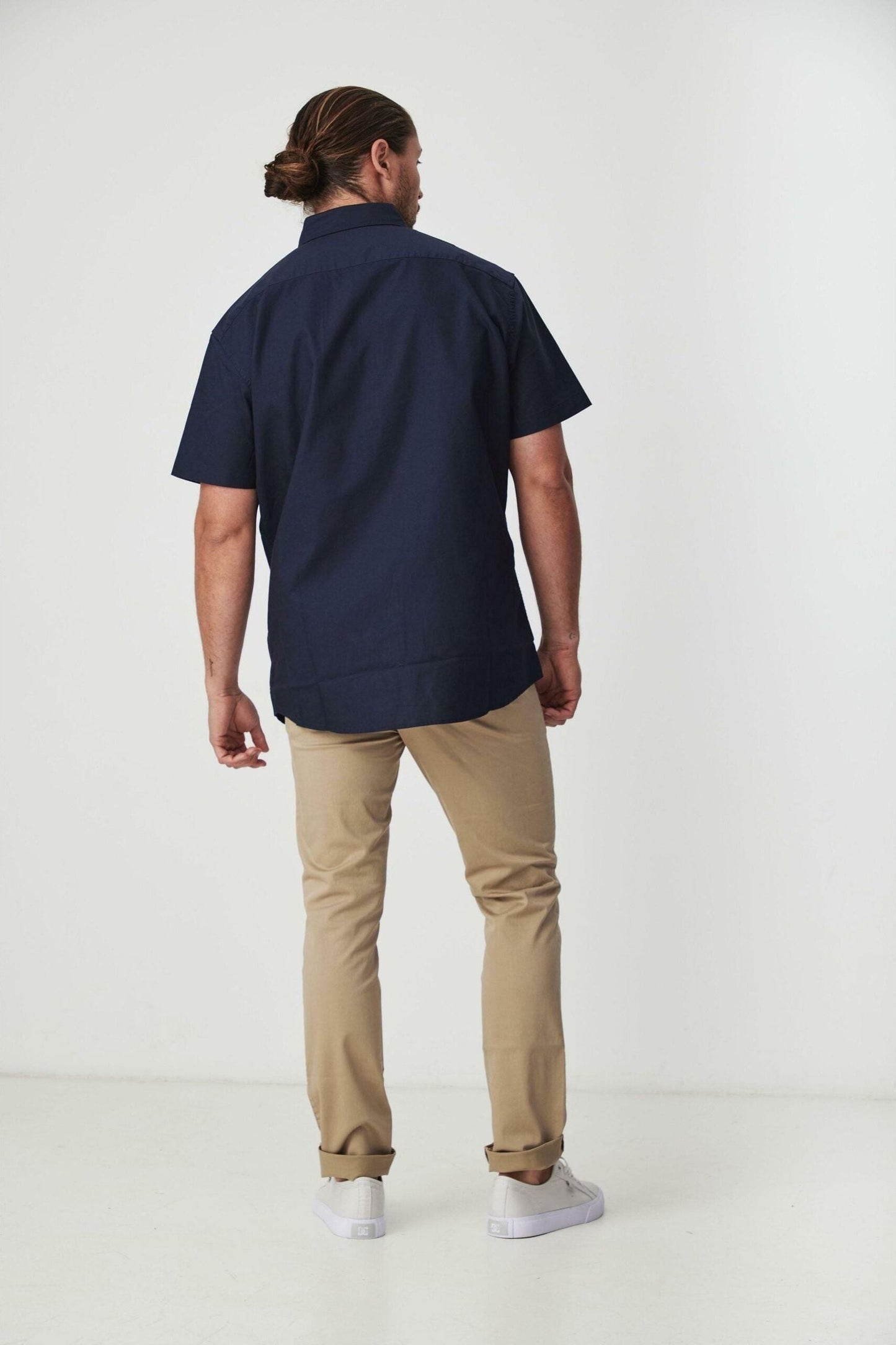 NOOSA NAVY OXFORD SHORT SLEEVE SHIRT
