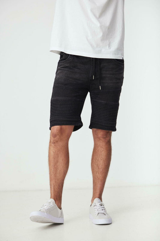 BRIGGS BLACK ELASTIC DENIM SHORT