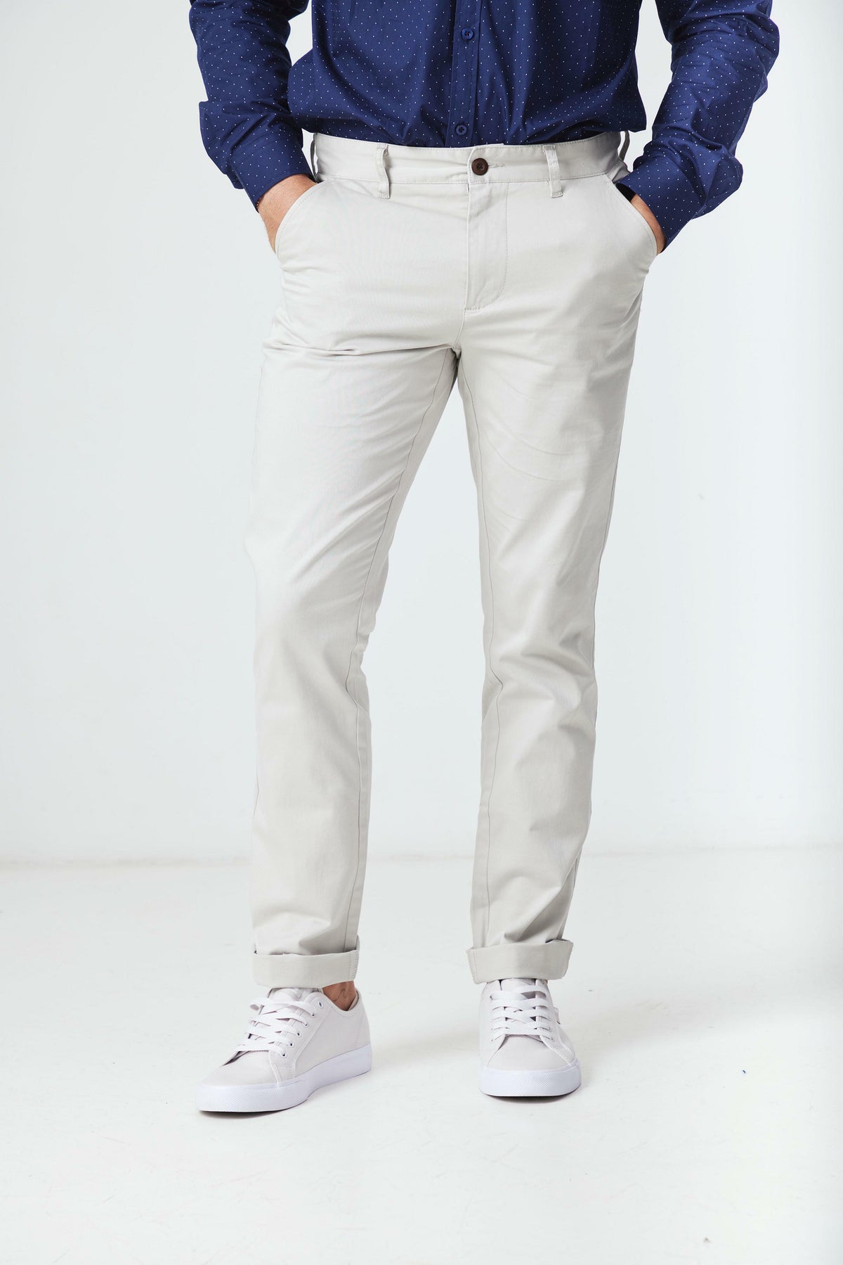 CLAY LIGHT GREY SLIM CHINO PANT