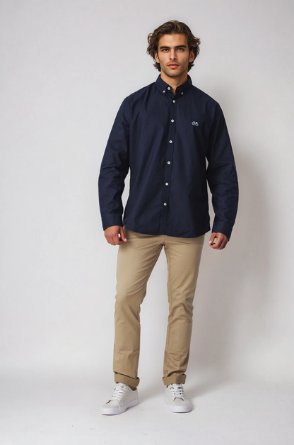 REEDY NAVY OXFORD LONG SLEEVE SHIRT