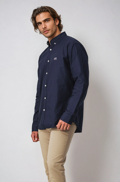 REEDY NAVY OXFORD LONG SLEEVE SHIRT