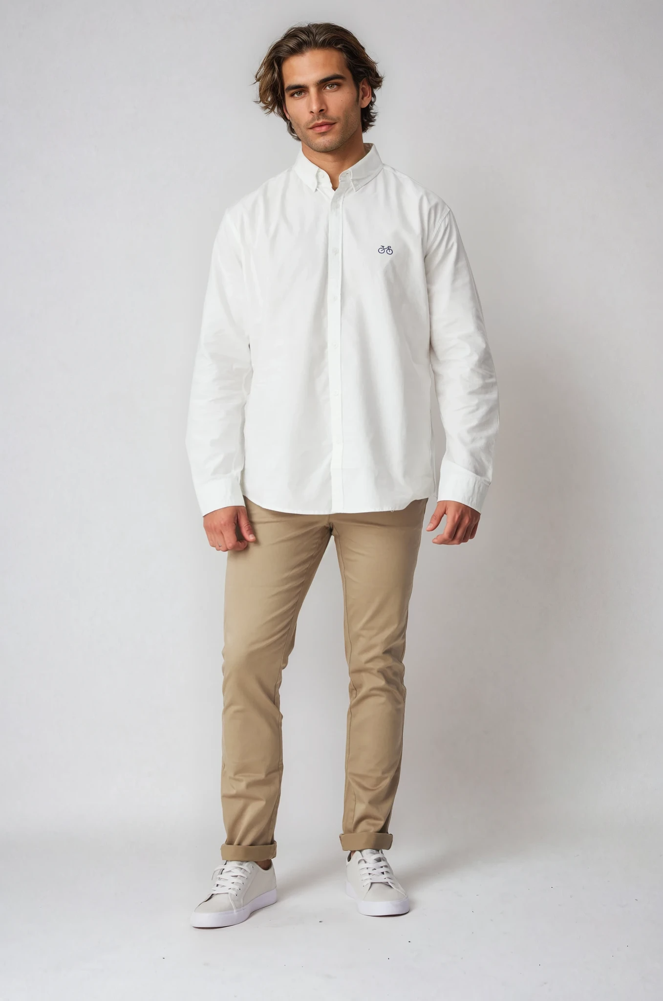 REEDY WHITE OXFORD LONG SLEEVE SHIRT