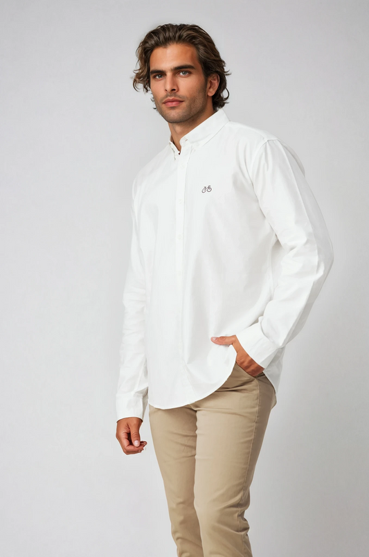 REEDY WHITE OXFORD LONG SLEEVE SHIRT