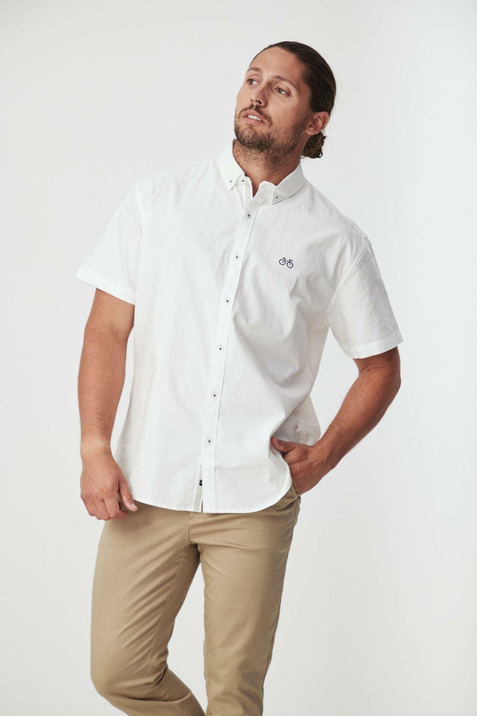 NOOSA WHITE OXFORD SHORT SLEEVE SHIRT