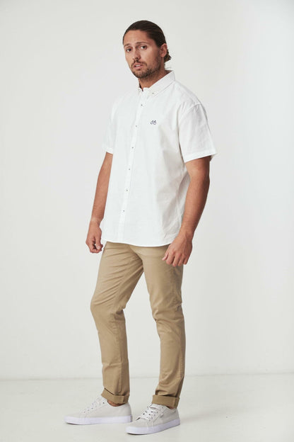 NOOSA WHITE OXFORD SHORT SLEEVE SHIRT