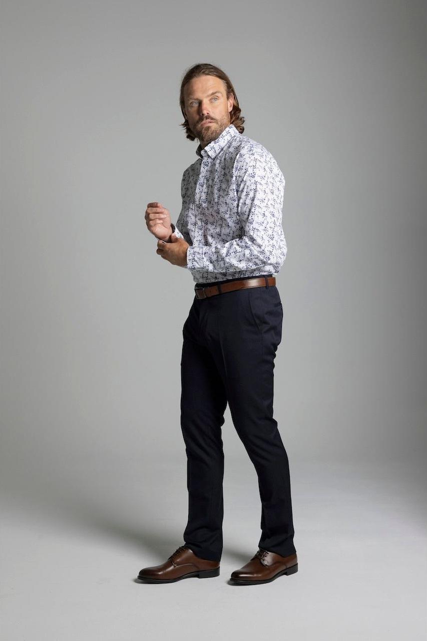 ASTON - LONG SLEEVE COTTON STRETCH SHIRT