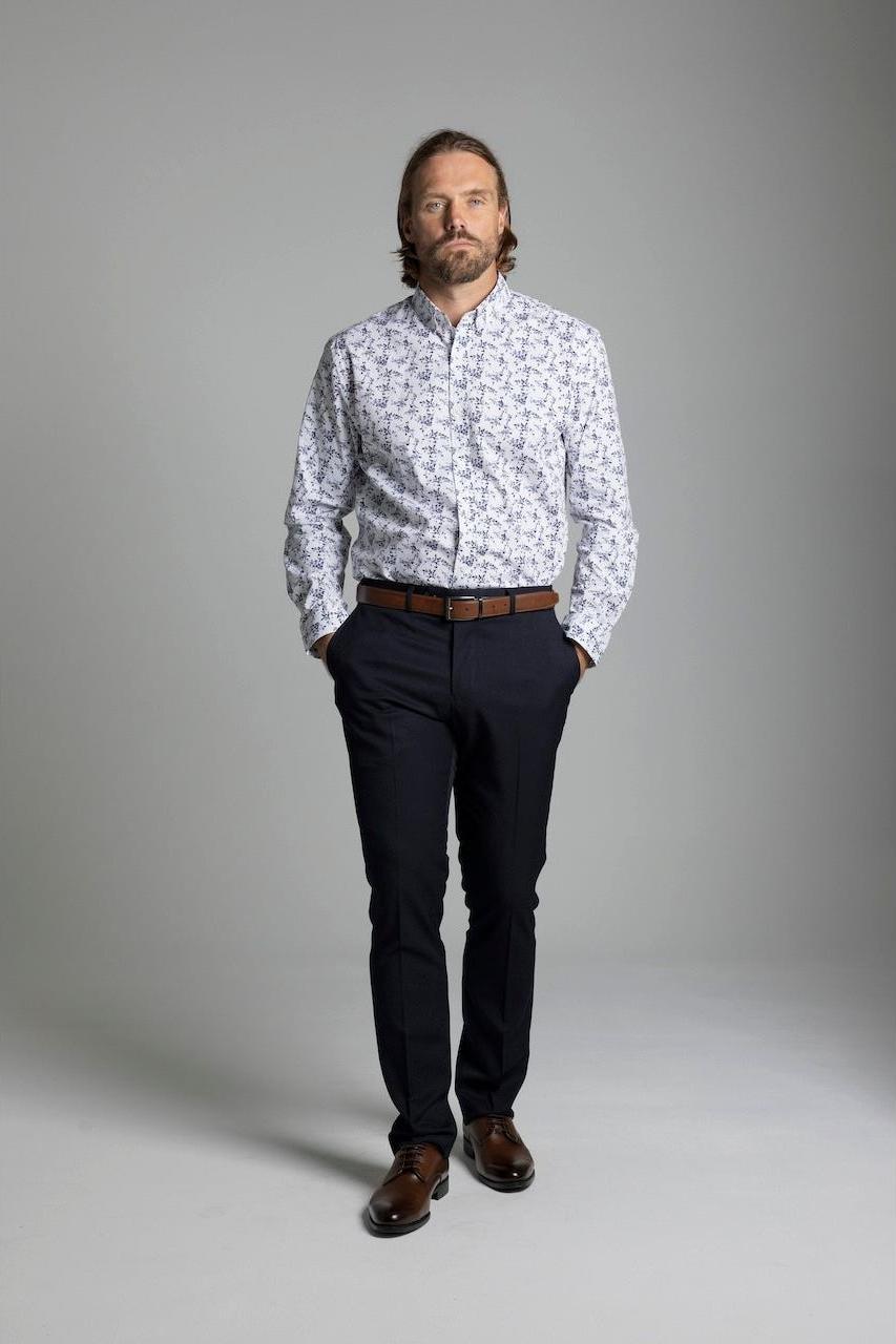 ASTON - LONG SLEEVE COTTON STRETCH SHIRT