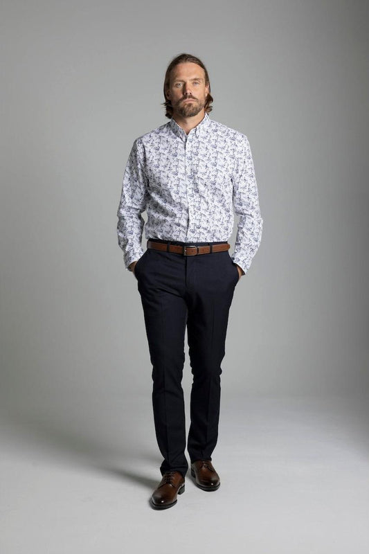 ASTON - LONG SLEEVE COTTON STRETCH SHIRT