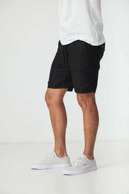 ZIGGY BLACK LINEN SHORTS