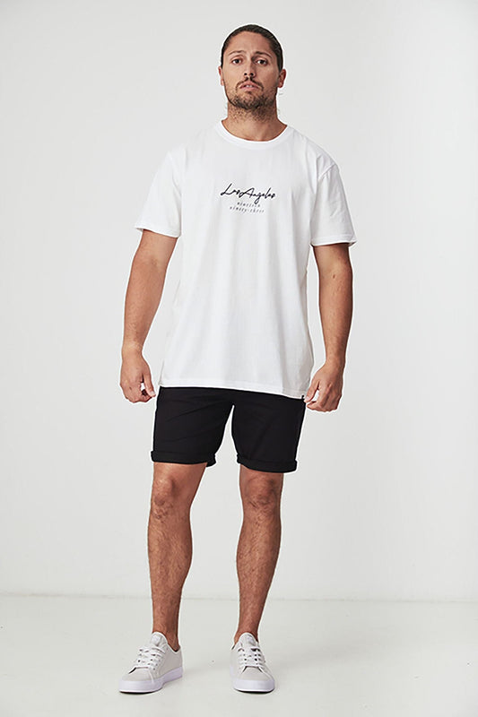 BAKER BLACK SLIM CHINO SHORTS